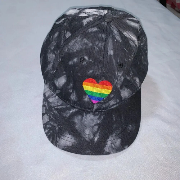 Sally Hansen Rainbow Pride Unisex Embroidered Black Gray Tie Dye Hat Ball Cap - Picture 6 of 6